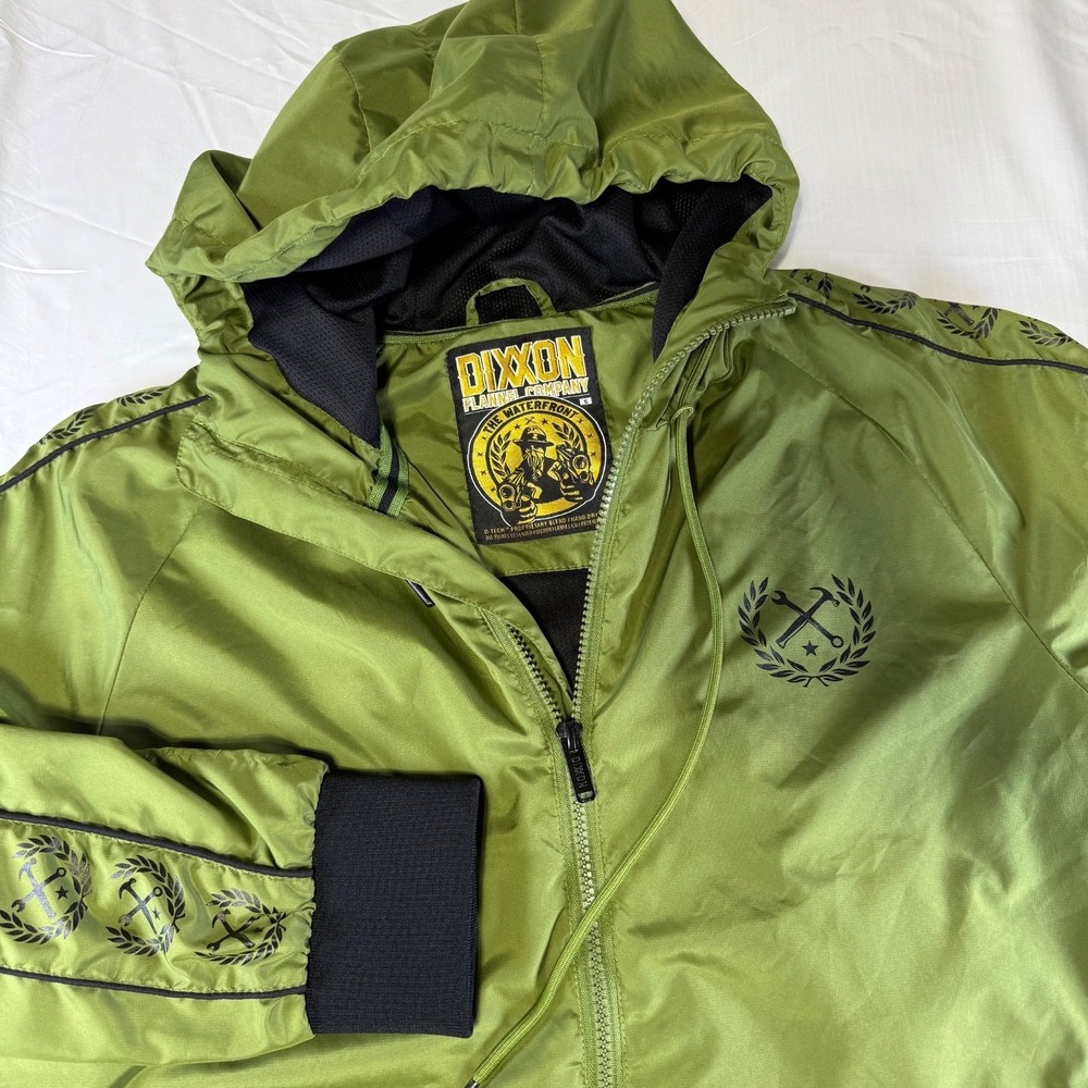 DIXXON Flannel Co.‎ Rain Windbreaker Jacket Waterfront Green Hooded Men's Size S
